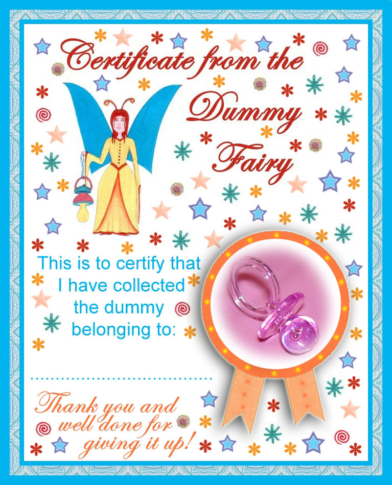 Printable Dummy Fairy Certificate I Have Collected Your Dummy Rooftop Post Printables