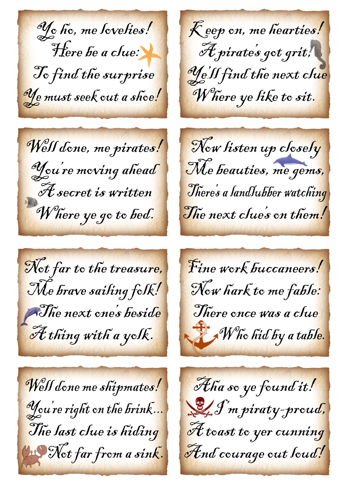 Printable Treasure Hunt Erika Printable