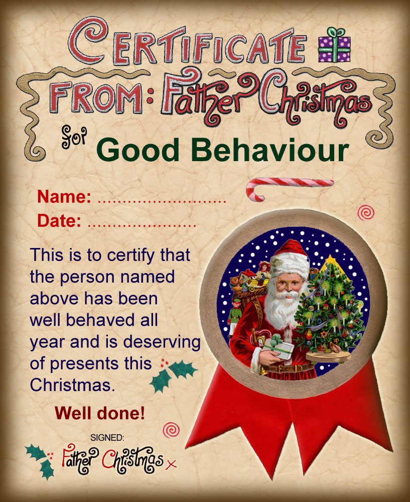 Santa Certificate Of Good Behaviour Rooftop Post Printables