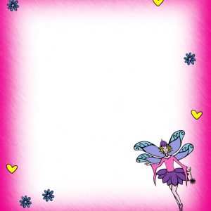 Printable pink blank fairy notepaper