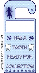 Printable Tooth Fairy door hanger - just add your child's name