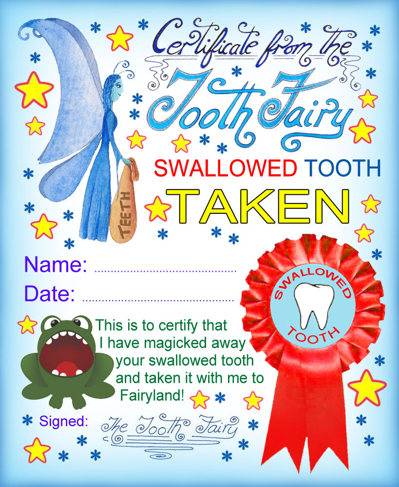 Printable Tooth Fairy Letter Swallowed Tooth Printable Word Searches