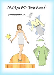 Fairy paper doll with smart business outfits