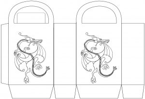 Dragon party bag to colour in