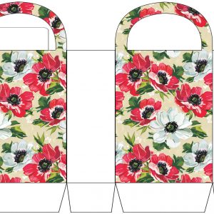 Red and White Flowers Party Bag