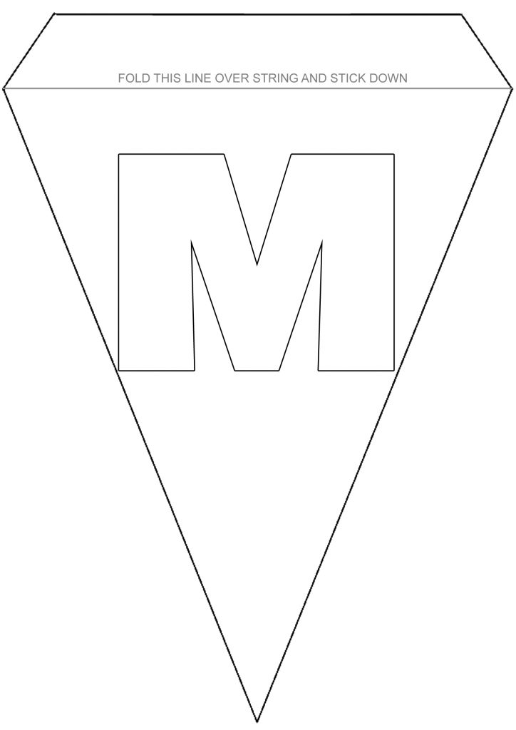 Alphabet Bunting to Colour - Letter M - Rooftop Post Printables