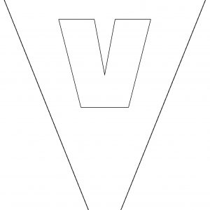 Colouring Bunting - Letter V