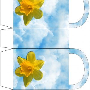 Printable daffodil-themed gift bag