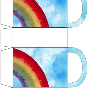 Printable rainbow-themed gift bag