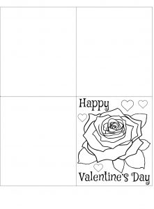 Four-Fold Valentine's Card: Blank Rose - Rooftop Post Printables