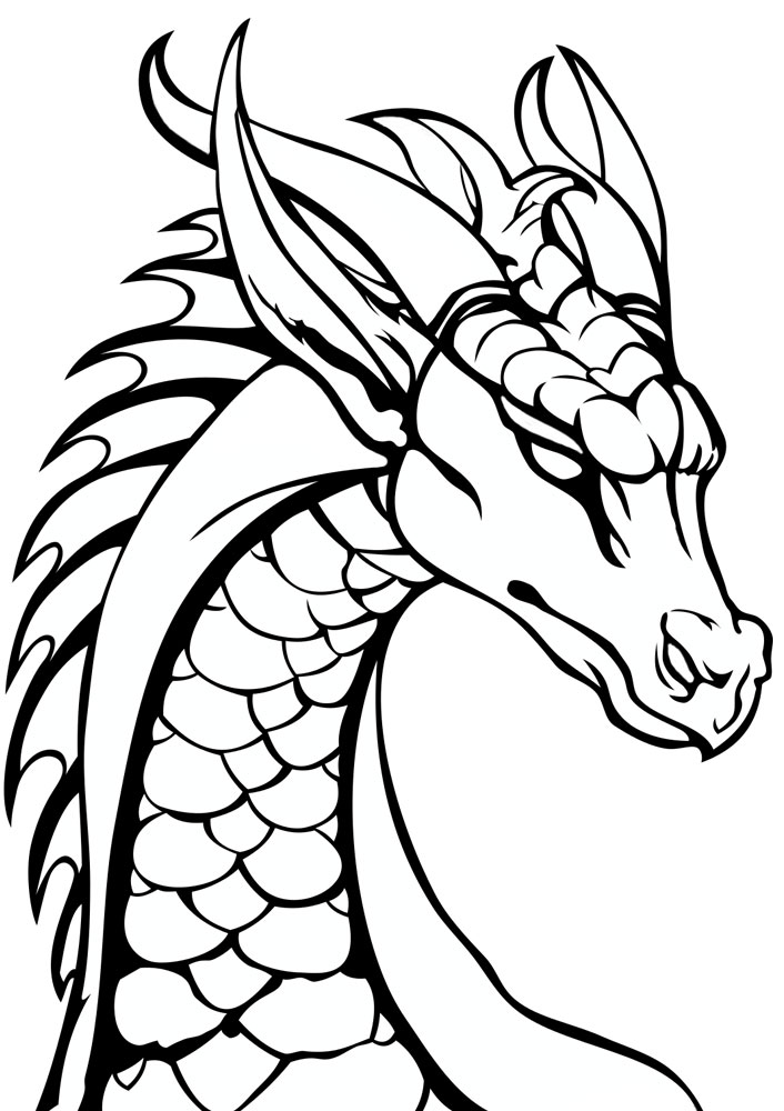 Download Dragon Head Colouring Page Rooftop Post Printables