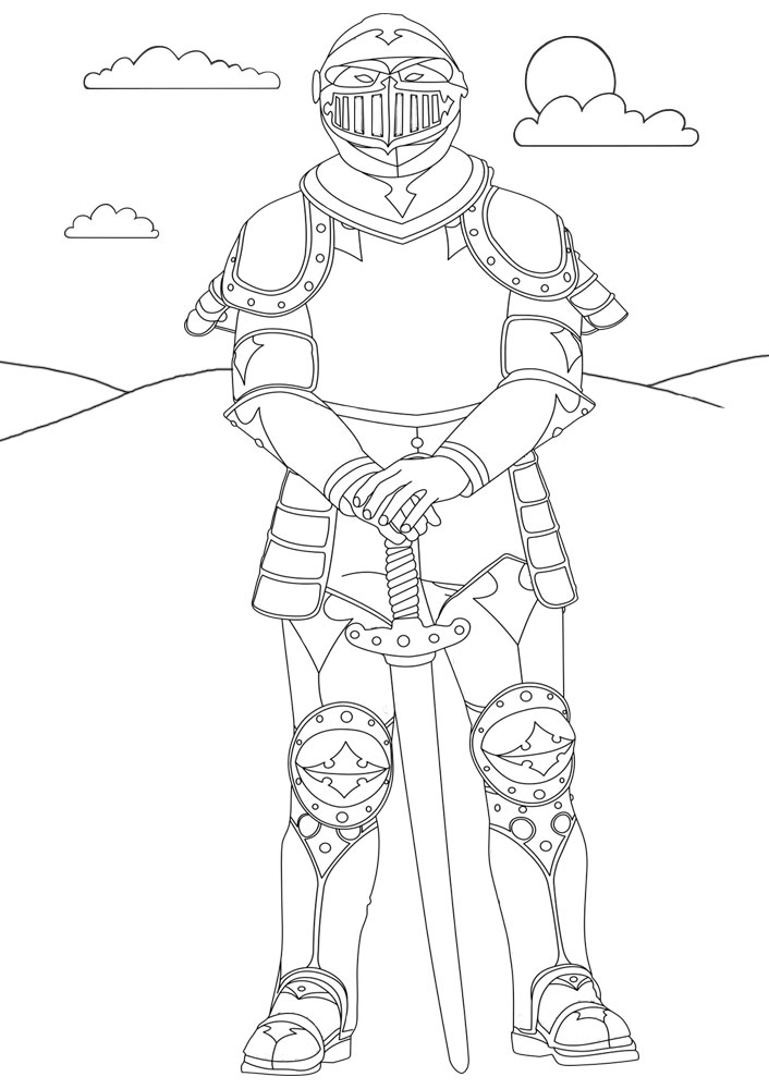 Knight Colouring Page | Rooftop Post Printables