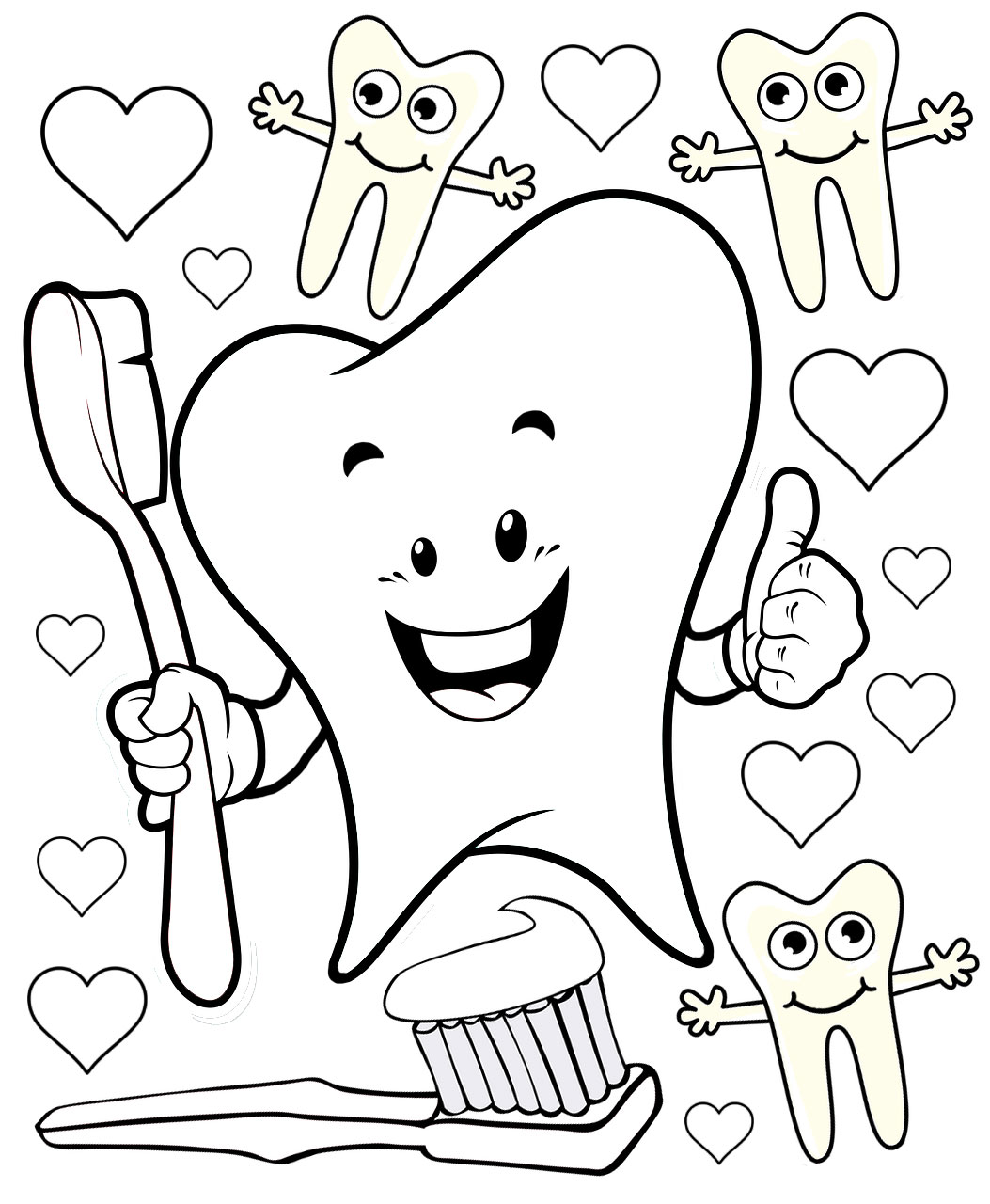 printable tooth coloring pages