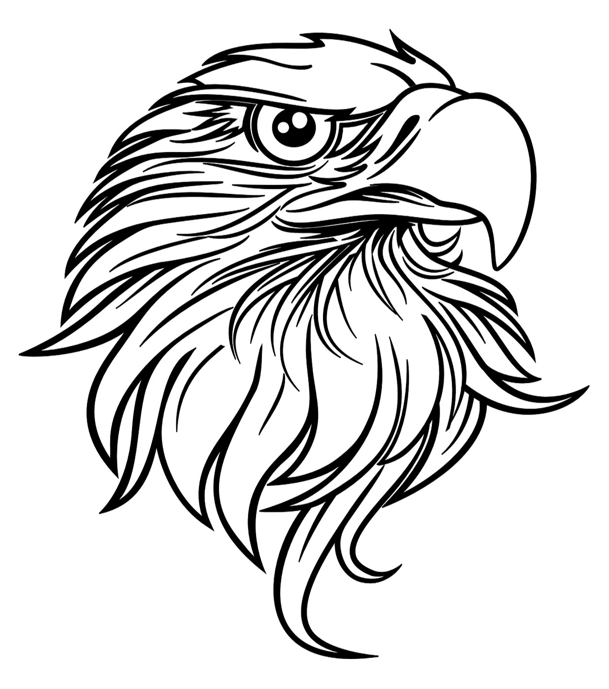 Coloring American Bald Eagle Rooftop Post Printables