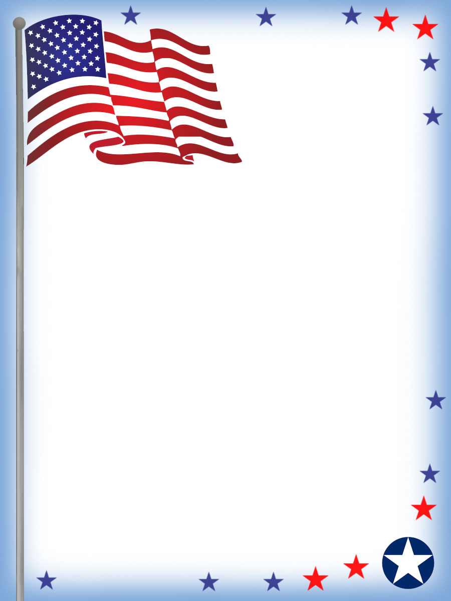 American Flag Page Borders