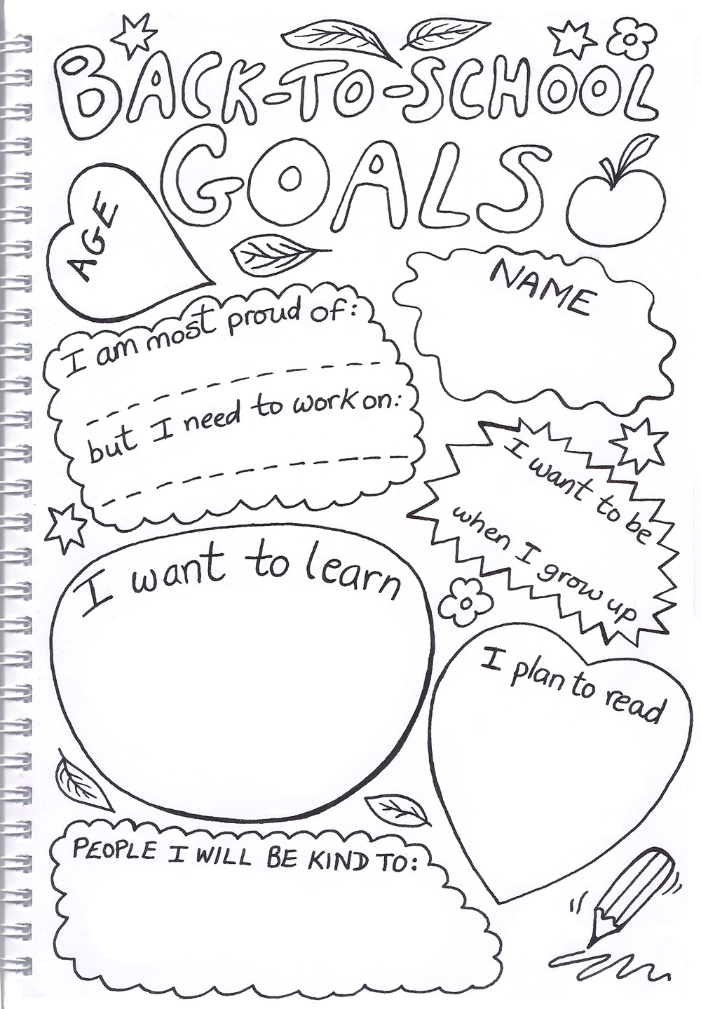 Back to School Goals Printable Rooftop Post Printables