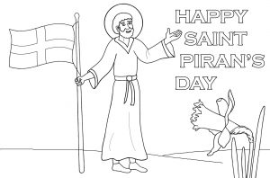 Kids colouring of Saint Piran