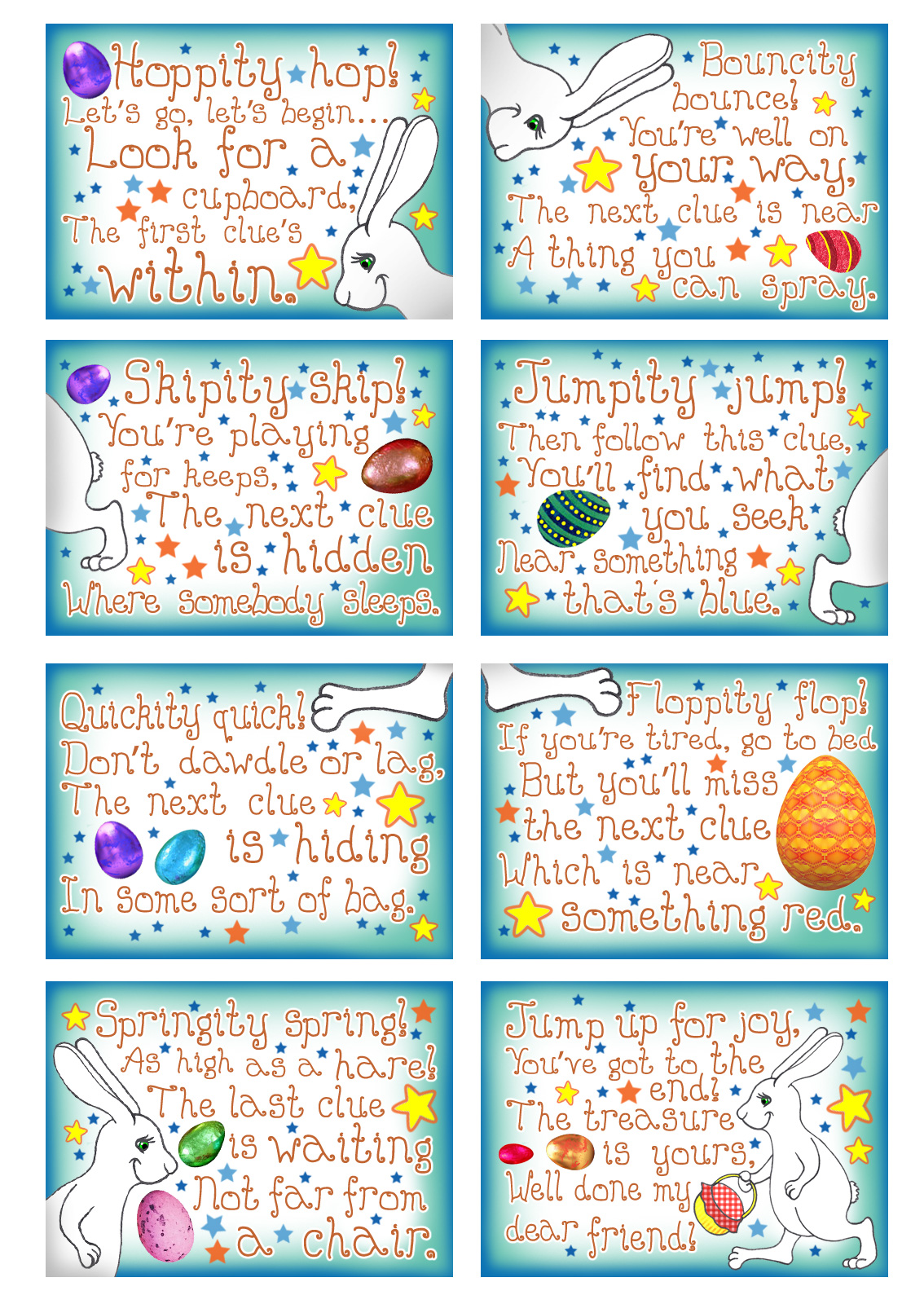 Easter Egg Hunt Printable Clues Printable Templates