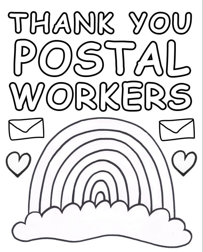 Thank You Postal Workers Rainbow Poster | Rooftop Post Printables