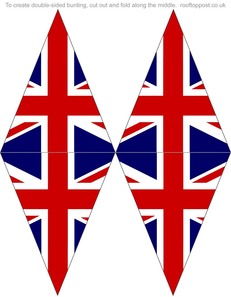 Double-Sided Printable British Flag Bunting - Rooftop Post Printables