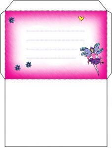 Pink fairy envelope to print out for your child