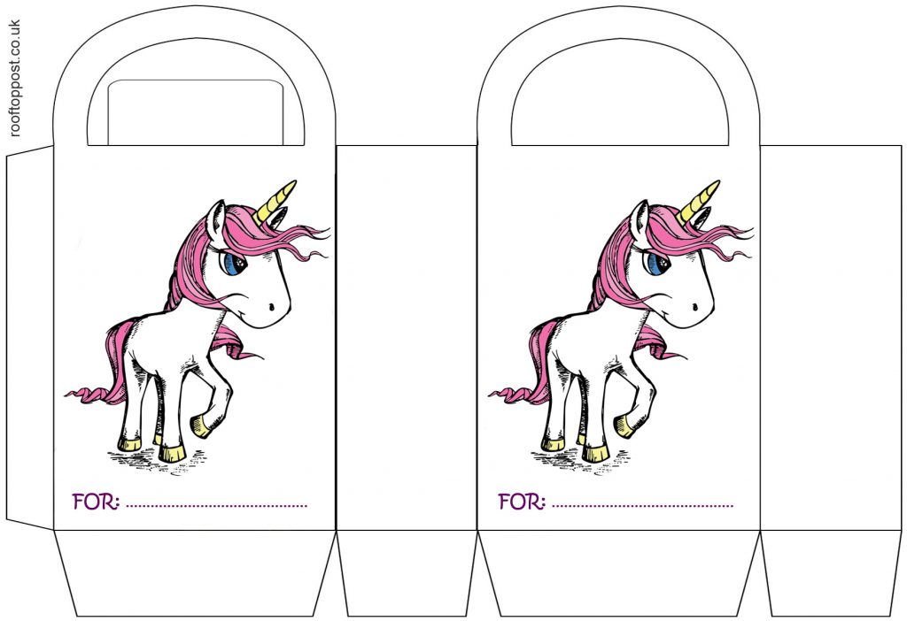 Pink Unicorn Party Gift Bag Rooftop Post Printables