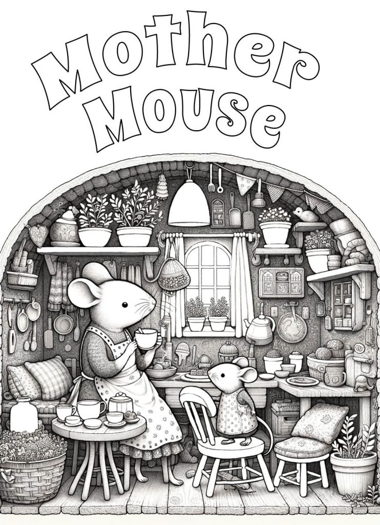 Mother's Day Colouring: Mouse and Child - Rooftop Post Printables