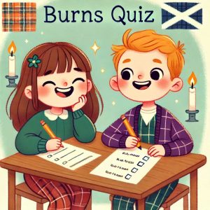 Children playing our printable Burns quiz