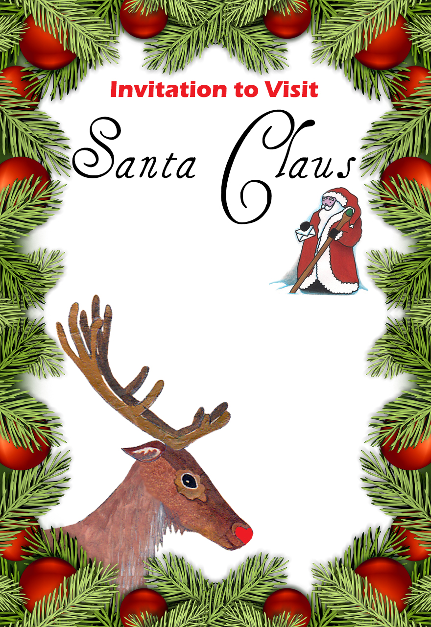 Blank Invitation To Visit Santa Claus Rooftop Post Christmas Printables