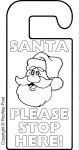 Colouring Door Hanger Santa Please Stop Here | Rooftop Post Christmas ...