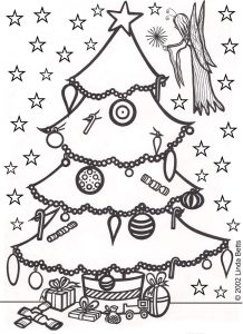 Christmas fairy colouring page