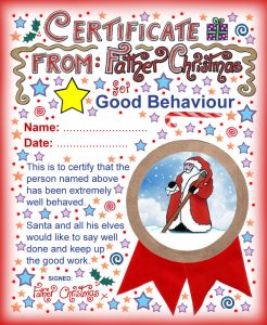 Good Behaviour Certificate from Father Christmas
