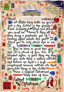 A printable letter from Father Christmas for a child who has a key worker in the family.