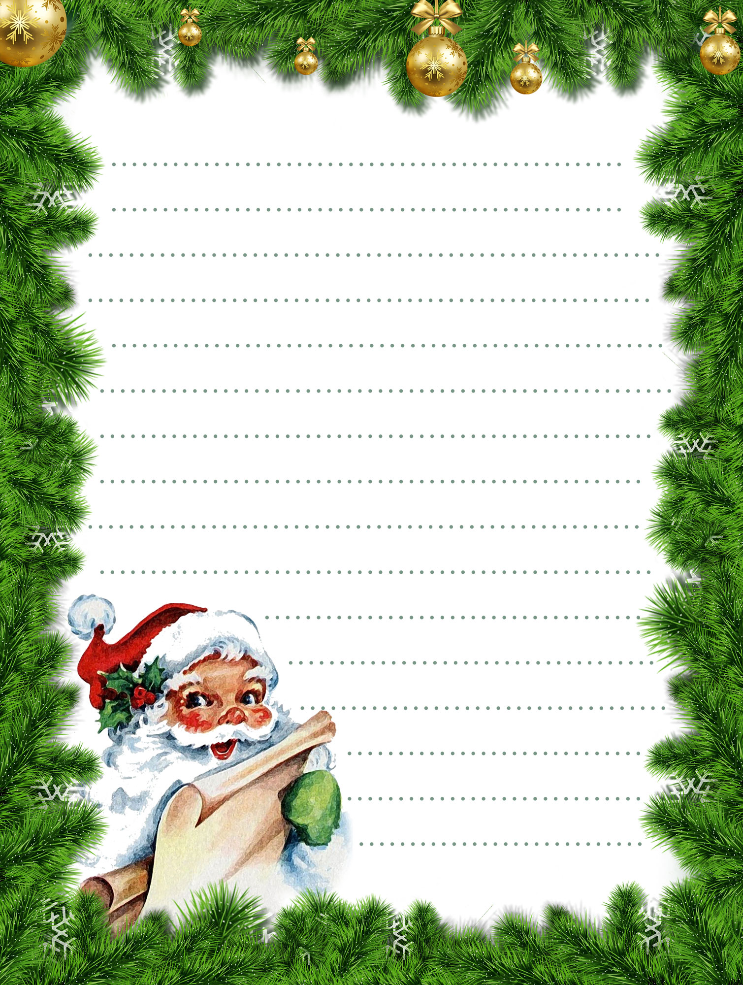 Christmas Themed Writing Paper