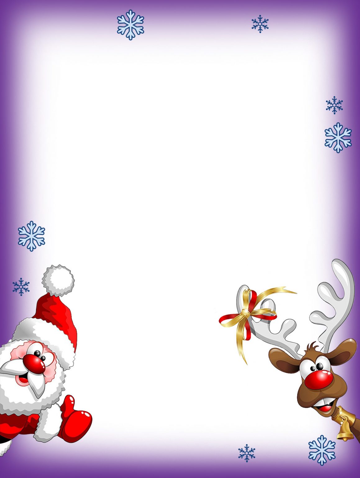 Santa and Rudolf Blank Christmas Notepaper | Rooftop Post Christmas ...